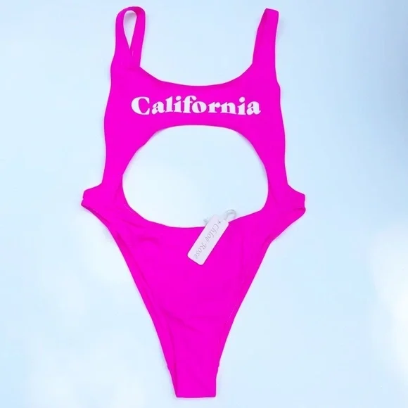 CHLOE Rose Fuchsia pink Barbie core one piece swimsuit - Picture 2 of 12
